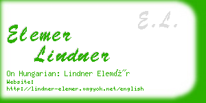 elemer lindner business card